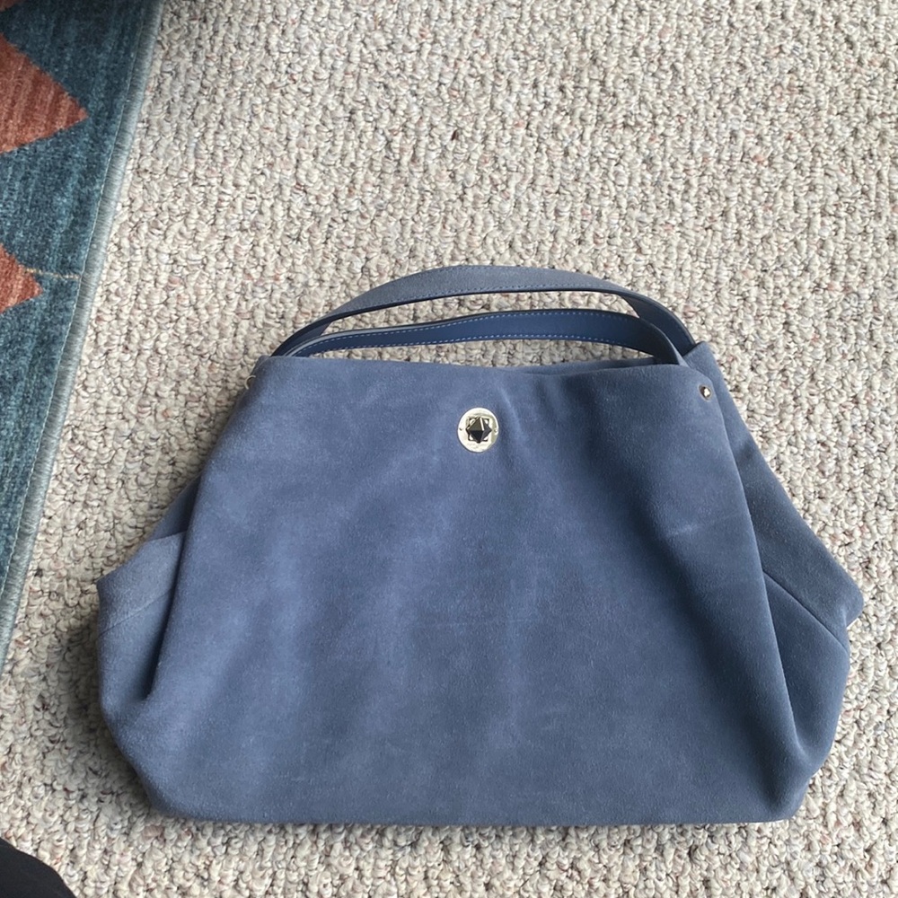 Kate Spade suede medium blue hand bag.